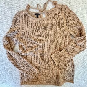 Talbot’s Chevron Stitch Tie Back Sweater S